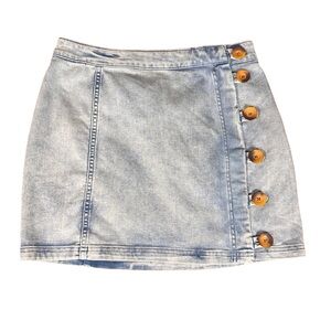 Free People Jean Skirt Buttons Stretch Size 8